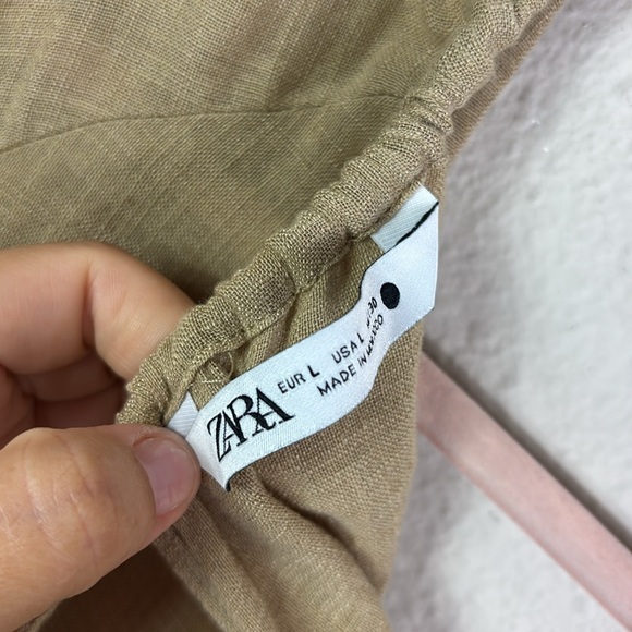 Zara Limited Edition Bohemian Taupe Tan Midi Dress size Large - Picture 3 of 14